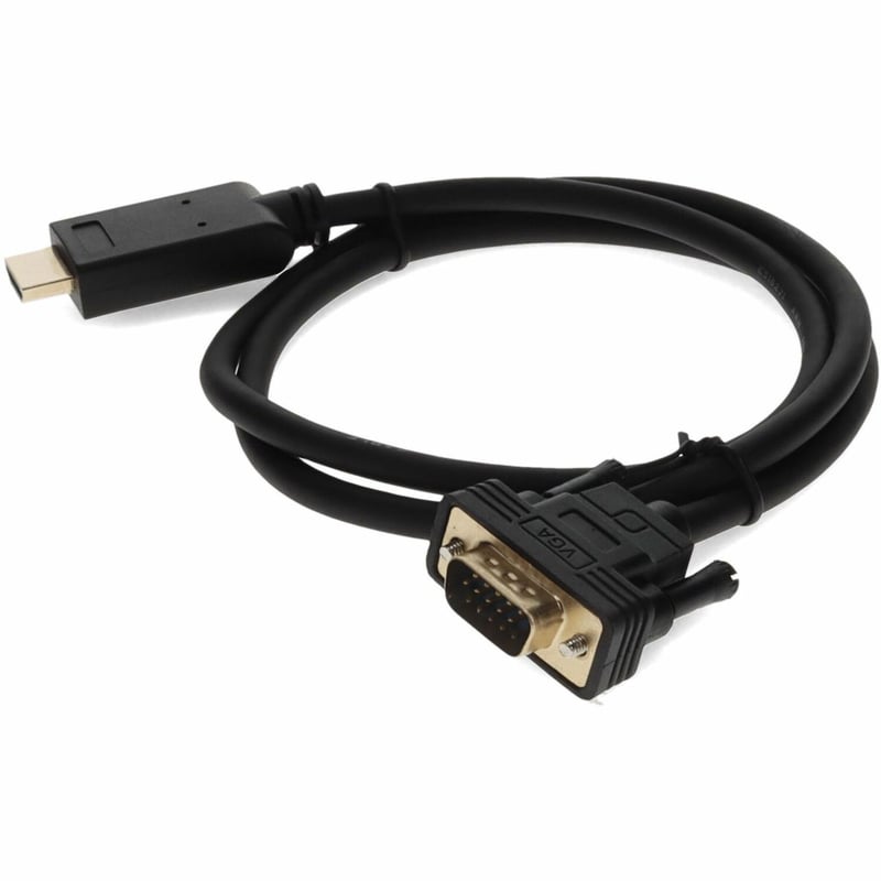 AddOn 6ft HDMI 1.3 Male to VGA Male Black Cable For Resolution Up to 1920x1200 (WUXGA) - Thumbnail 1
