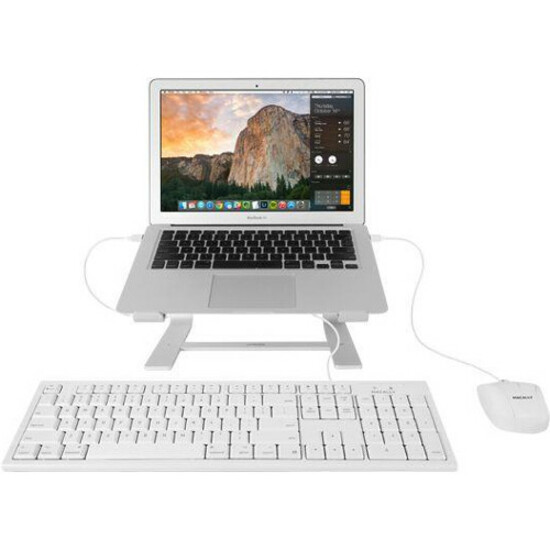 Macally White 104 Key Full Size USB Keyboard for Mac - Thumbnail 4