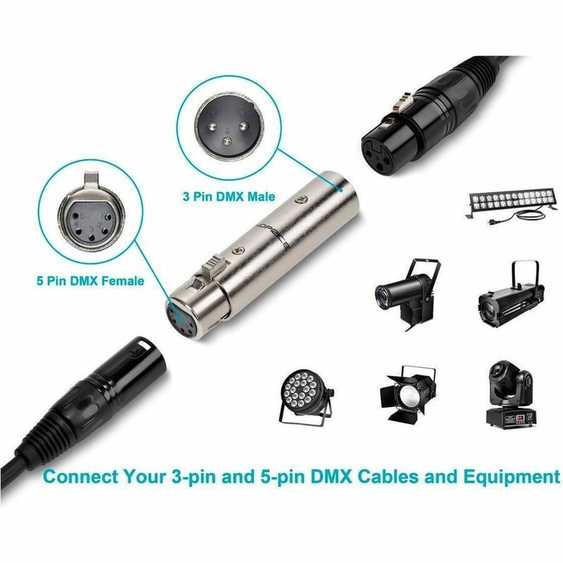 MONOPRICE 3-PIN MALE TO 5-PIN FEMALE DMX CONVERTER - Thumbnail 5
