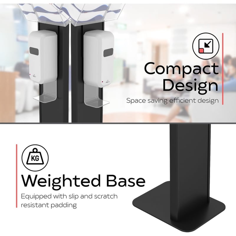 CTA Digital Premium Locking Sanitizing Station Stand with Graphic Card Slot (Black) - Thumbnail 3