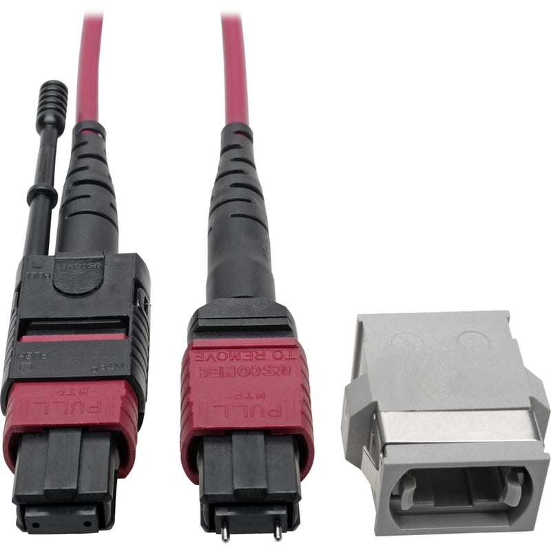 Eaton Tripp Lite Series MTP/MPO Parallel Optics Base-8 Migration Fiber Adapter, Polarity C to B, 12 Fiber, 40GB/100GB, OM4 M/F, Magenta, 8 in. - Thumbnail 4