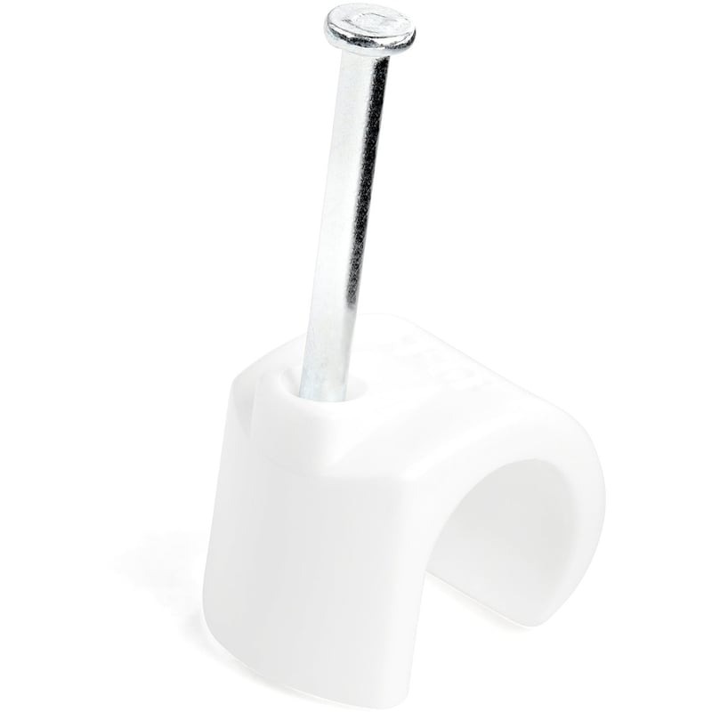 StarTech.com 100 Pk XL Cable Clips w/ Nail - Reusable Nail-in Clamps - Cord Mounting/Holding Clips - Cable Tacks Wire Fasteners White TAA - Thumbnail 2