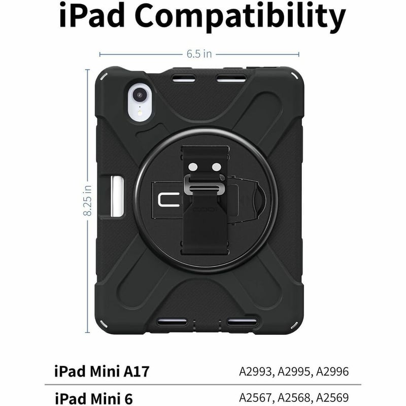 CODi Rugged Carrying Case Apple iPad Mini 6 Tablet - Black - Thumbnail 2