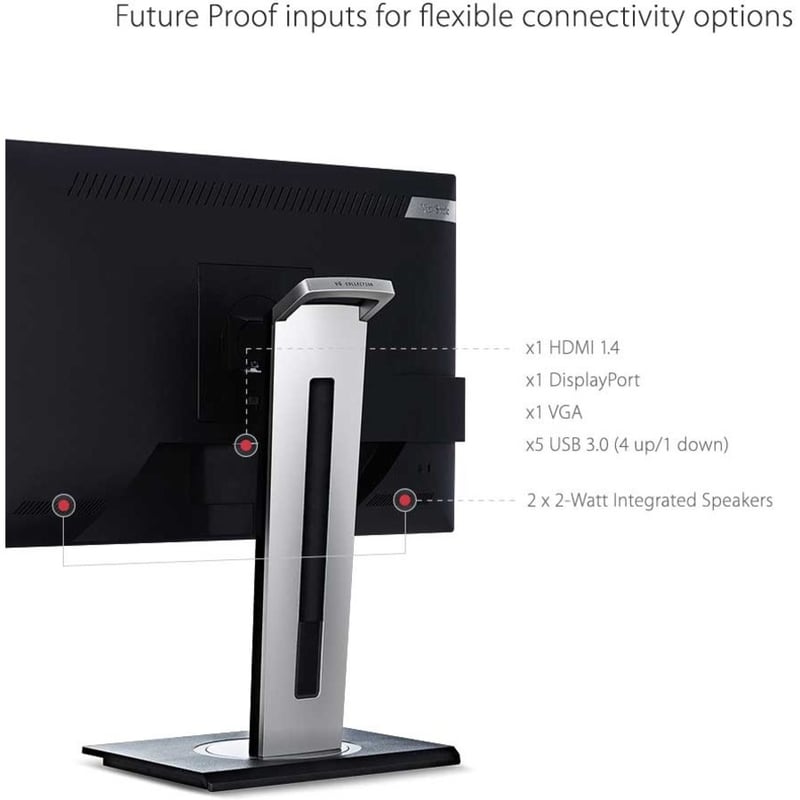 ViewSonic VG2448-PF 24 Inch IPS 1080p Ergonomic Monitor with Built-In Privacy Filter HDMI DisplayPort USB and 40 Degree Tilt - Thumbnail 5