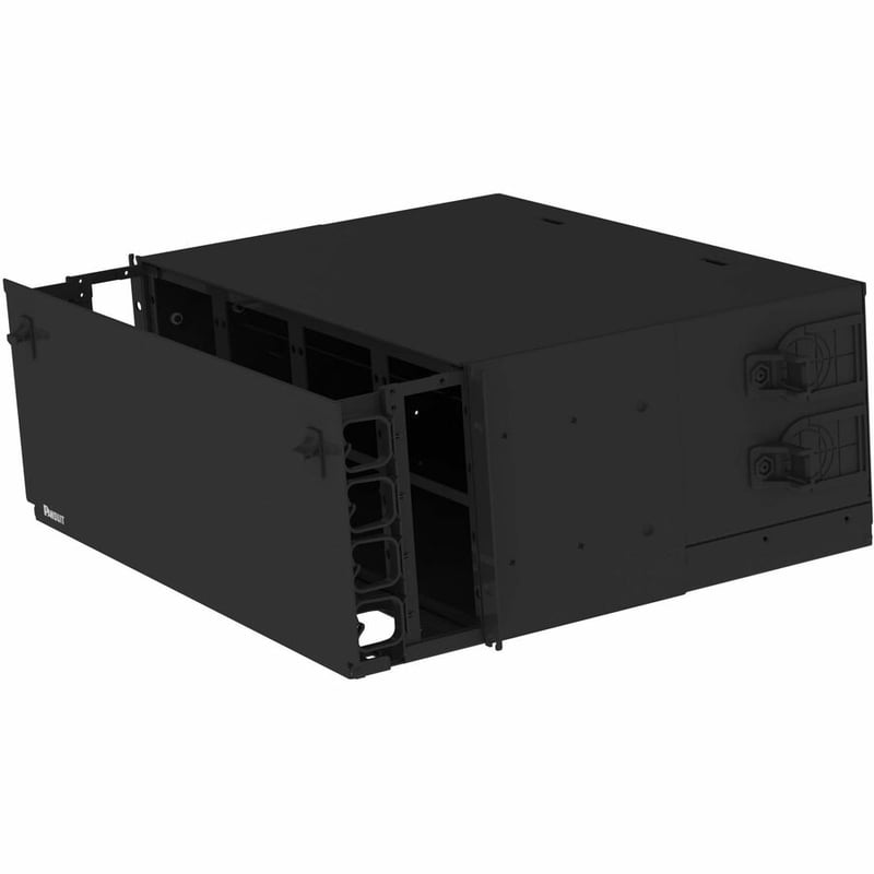 Panduit Opticom Rack Mount Enclosure, Black, 4 RU, 16 FAP/Cassette Slots - Thumbnail 3