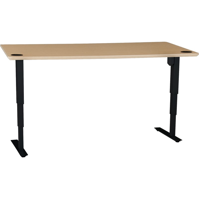 72IN MELAMINE BEECH VENEER TABLETOP WITH STEEL FRAME BLACK - Thumbnail 1