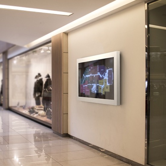 Chief Impact On-Wall Kiosk - Landscape 75" White - Thumbnail 3