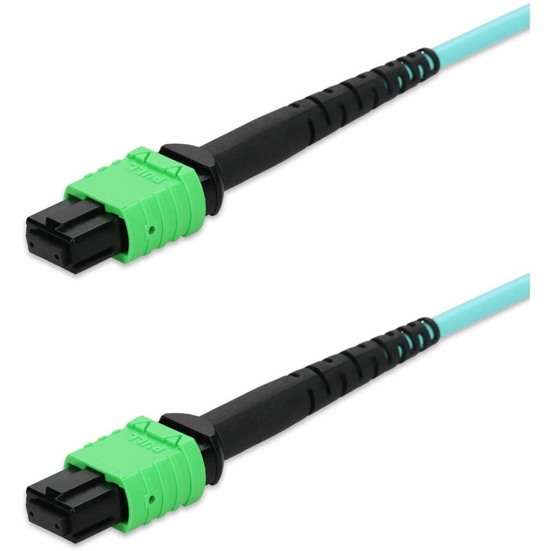 AddOn 10m MPO/APC to MPO/APC Aqua OM4 OFNR (Riser-Rated) 16-Strand Fiber Patch Cable - Thumbnail 2