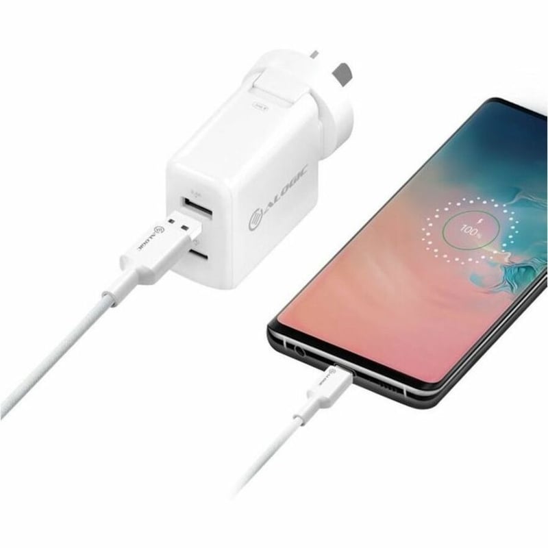 ALOGIC Elements PRO USB-C to USB-A Cable - Male to Male - 1m - USB 2.0 - 3A - 480Mbps - White - Thumbnail 3