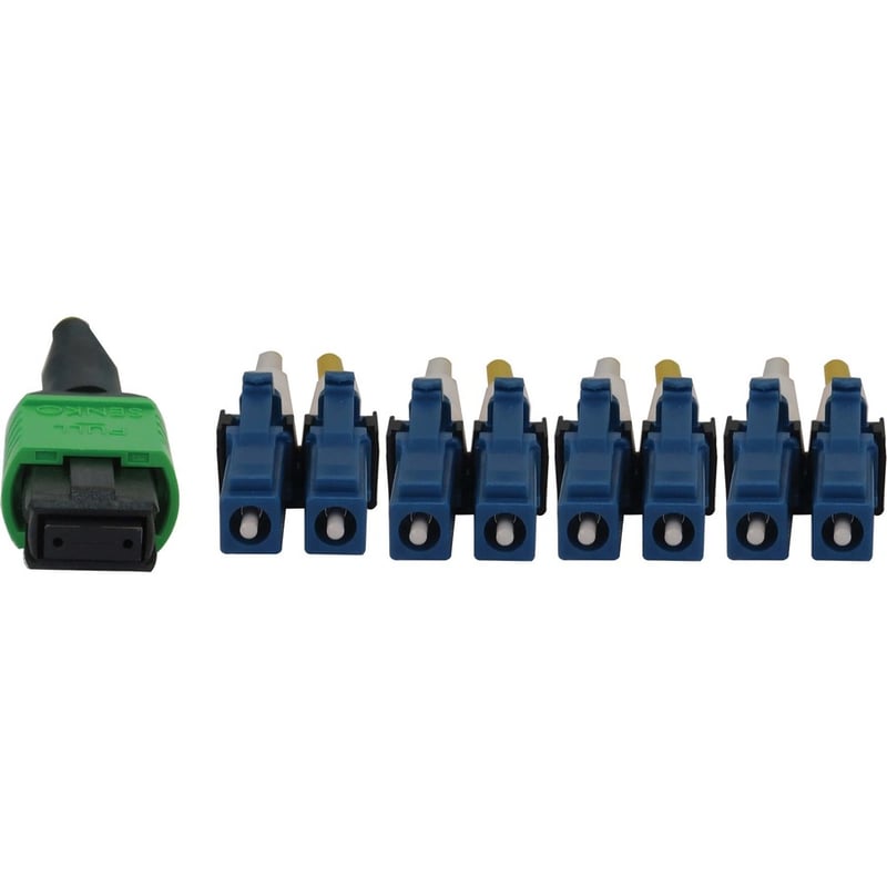 Eaton Tripp Lite Series 400G Singlemode 9/125 OS2 Switchable Fiber Optic Cable (12F MTP/MPO-APC to 4x Duplex LC/UPC F/M), LSZH, Yellow, 2 m (6.6 ft.) - Thumbnail 2