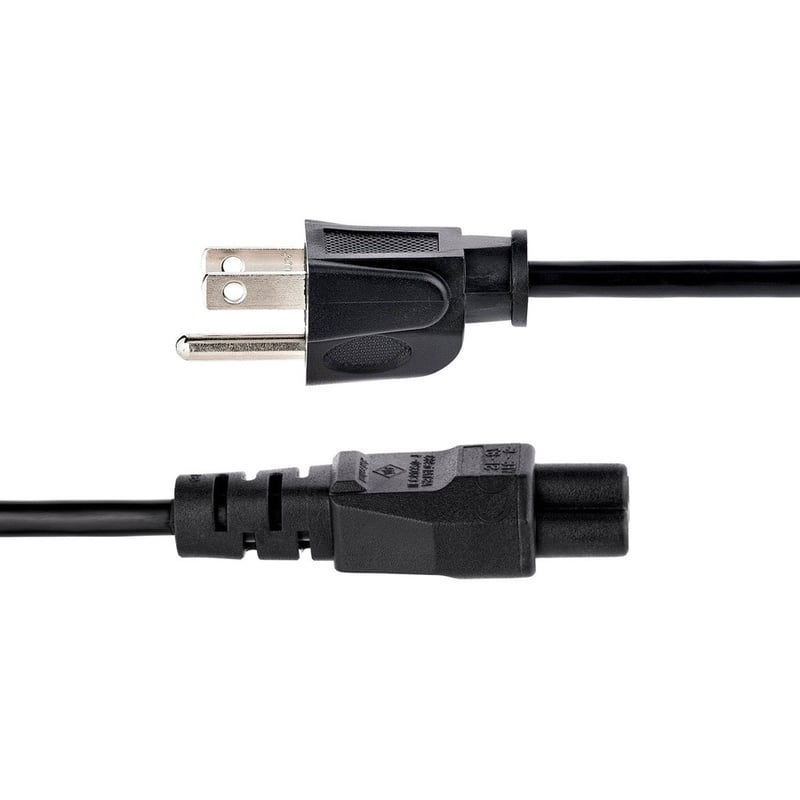 StarTech.com 3ft (1m) Laptop Power Cord, NEMA 5-15P to C5 (Clover Leaf), 10A 125V, 18AWG, Laptop Replacement Cord, Power Brick Cable - Thumbnail 3