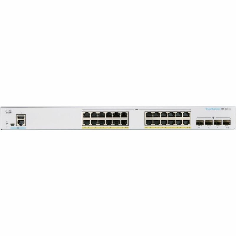 CBS350 MANAGED 24-PORT GE, FULL POE, 4X1G SFP REMANUFACTURED - Thumbnail 2