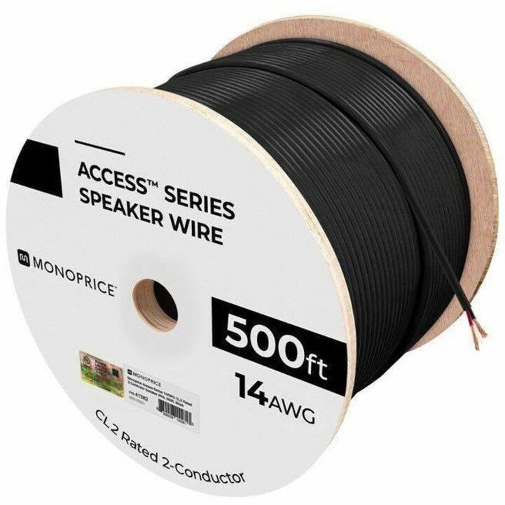 MONOPRICE SPEAKER WIRE CL2 RATED 2-CONDUCTOR 14AWG 500FT BLACK - Thumbnail 4