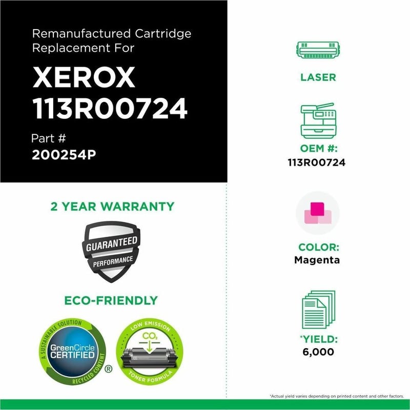 Clover Imaging Remanufactured High Yield Magenta Toner Cartridge for Xerox 113R00724 - Thumbnail 3