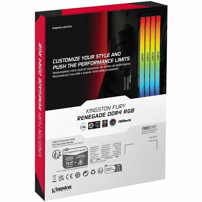 Kingston FURY Renegade 64GB (4 x 16GB) DDR4 SDRAM Memory Kit - Thumbnail 3