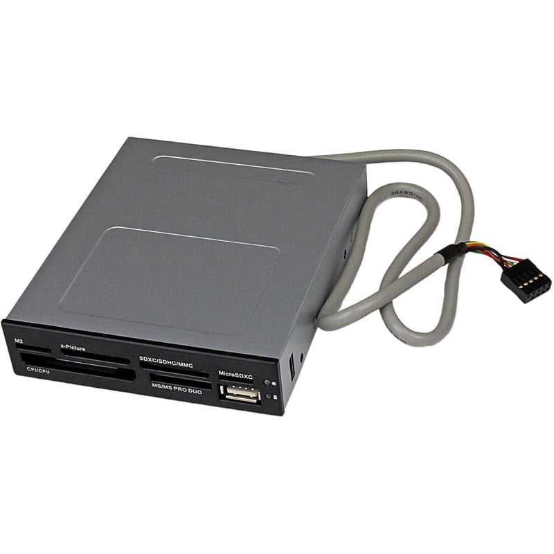 StarTech.com 3.5in Front Bay 22-in-1 USB 2.0 Internal Multi Media Memory Card Reader - Black - Thumbnail 1