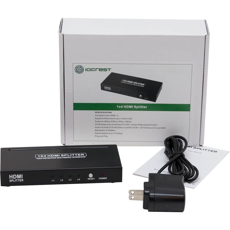 SYBA Multimedia 4 Port HDMI 1.3 Splitter Box Distributes High-Definition Signal to 4 HDTV - Thumbnail 1
