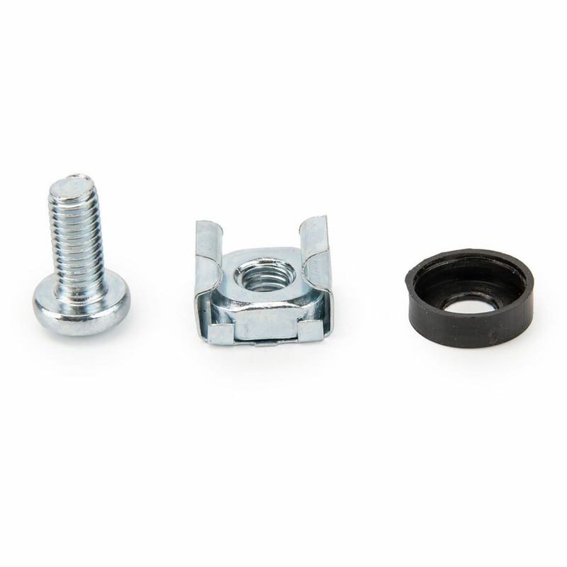 RACK CAGE NUTS M5 SCREWS- M5 NUTS- 50PACK-SILVER - Thumbnail 2