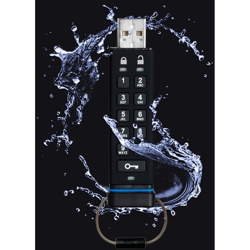 iStorage datAshur 32 GB Secure Flash Drive | Password protected | Dust & Water Resistant | Portable | Hardware Encryption | USB 2.0 | IS-FL-DA-256-32 - Thumbnail 4
