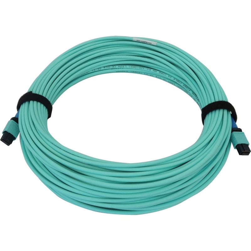 Eaton Tripp Lite Series 40/100/400G Multimode 50/125 OM3 Fiber Optic Cable (24F MTP/MPO-PC F/F), LSZH, Aqua, 25 m (82 ft.) - Thumbnail 3