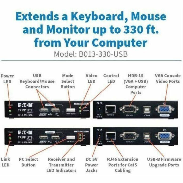 KVM EXTENDER WITH VGA AND USB CONNECTIONS UP TO 330 FT. - Thumbnail 4