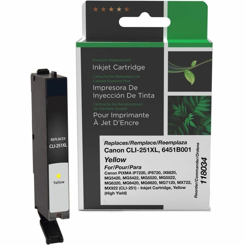Clover Imaging Remanufactured High Yield Yellow Ink Cartridge for Canon CLI-251XL (6451B001) - Thumbnail 1