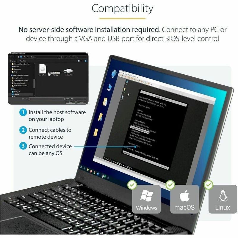 StarTech.com Laptop to Server KVM Console - Rugged USB Crash Cart Adapter with File Transfer and Video Capture - Thumbnail 5