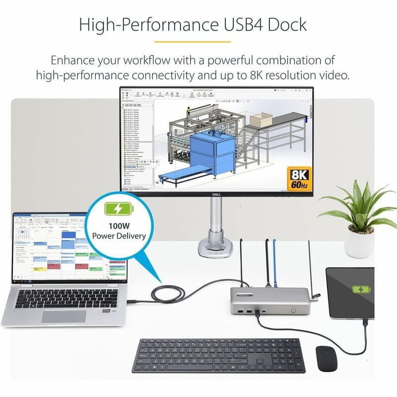 USB4 DOCKING STATION DUAL HDMI 4K 60HZ USB-C 40GBPS 6X USB - Thumbnail 2