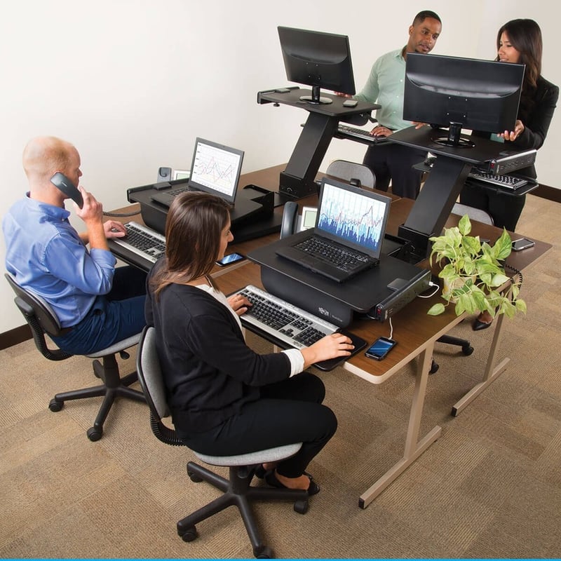 Tripp Lite by Eaton WorkWise Sit Stand Desktop Workstation Adjustable Standing Desk w/ Clamp - Thumbnail 5