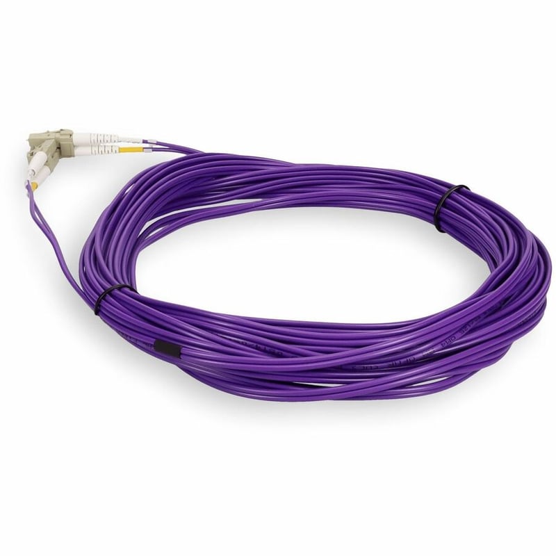 AddOn 2.5m LC to LC Purple OM4 Duplex OFNR (Riser-Rated) Fiber Patch Cable - Thumbnail 3