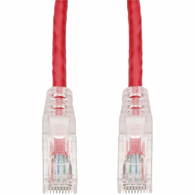 35FT RED CAT6 UTP PVC SNAGLESS EASY CLEAR BOOT TAA - Thumbnail 1
