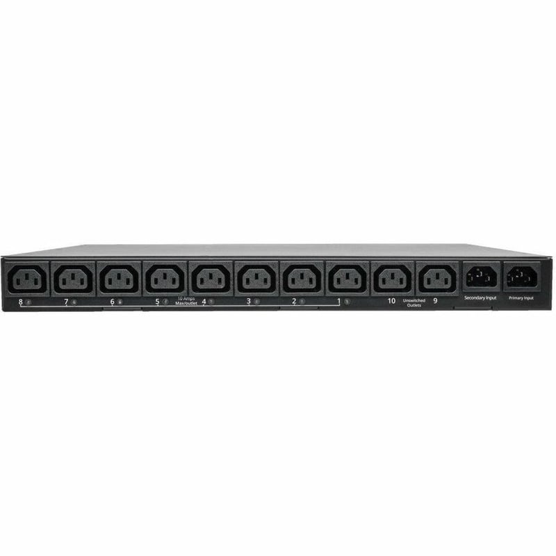 Tripp Lite by Eaton PDU 2.4kW Single-Phase Switched Automatic Transfer Switch PDU Two 200-240V C14 Inlets 10 C13 Outputs 1U TAA - Thumbnail 5