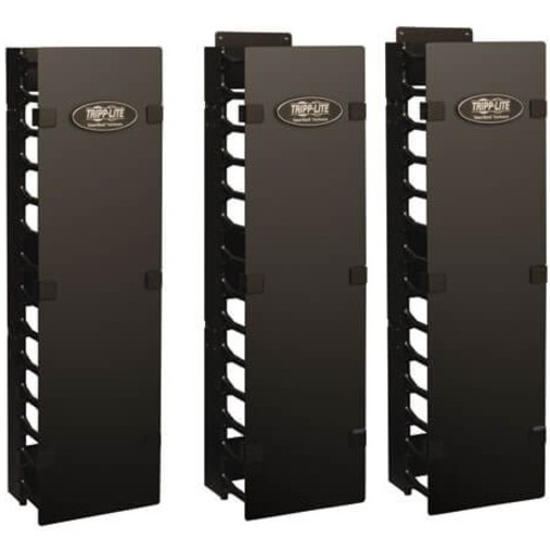 Tripp Lite by Eaton SmartRack 6-in. (15.24 cm) Wide High Capacity Vertical Cable Manager - Double finger duct with cover - Thumbnail 5
