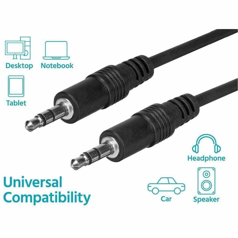 STEREO PLUG/PLUG M/M CABLE - BLACK 12FT - Thumbnail 4