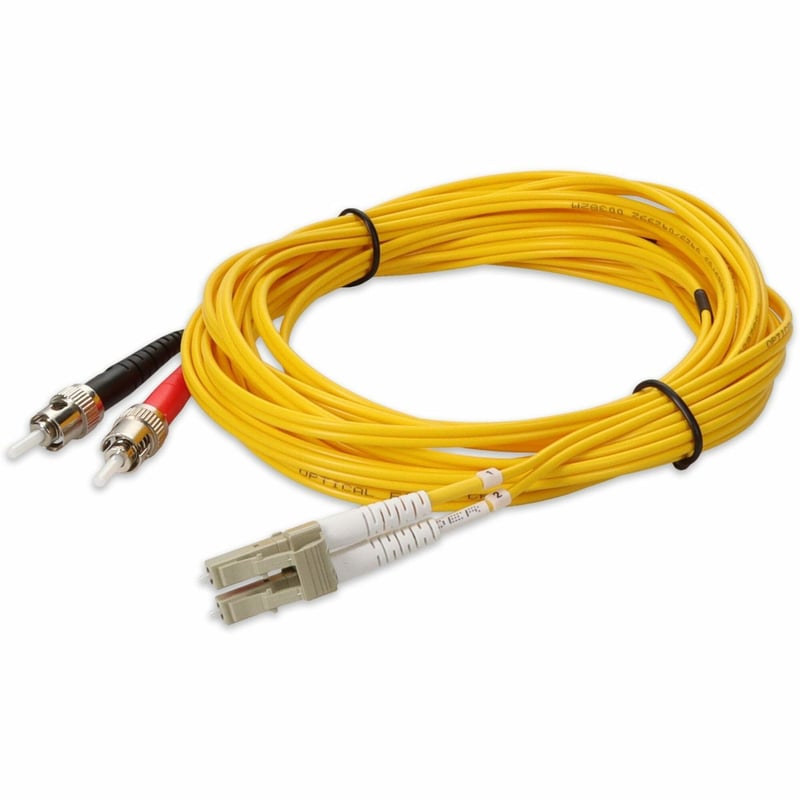 AddOn 8m ST to LC Yellow OM1 Duplex OFNR (Riser-Rated) TAA MMF Fiber Patch Cable - Thumbnail 1
