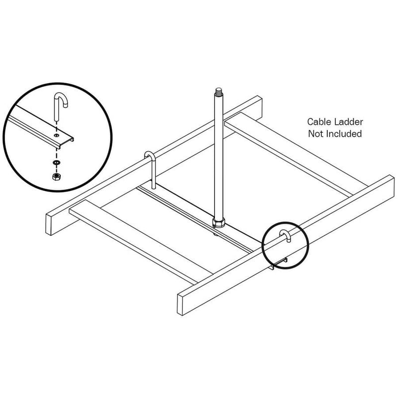 Tripp Lite by Eaton Ceiling Center Support Kit for 12 in. Cable Runway Straight and 90-Degree - Hardware Included - Thumbnail 4