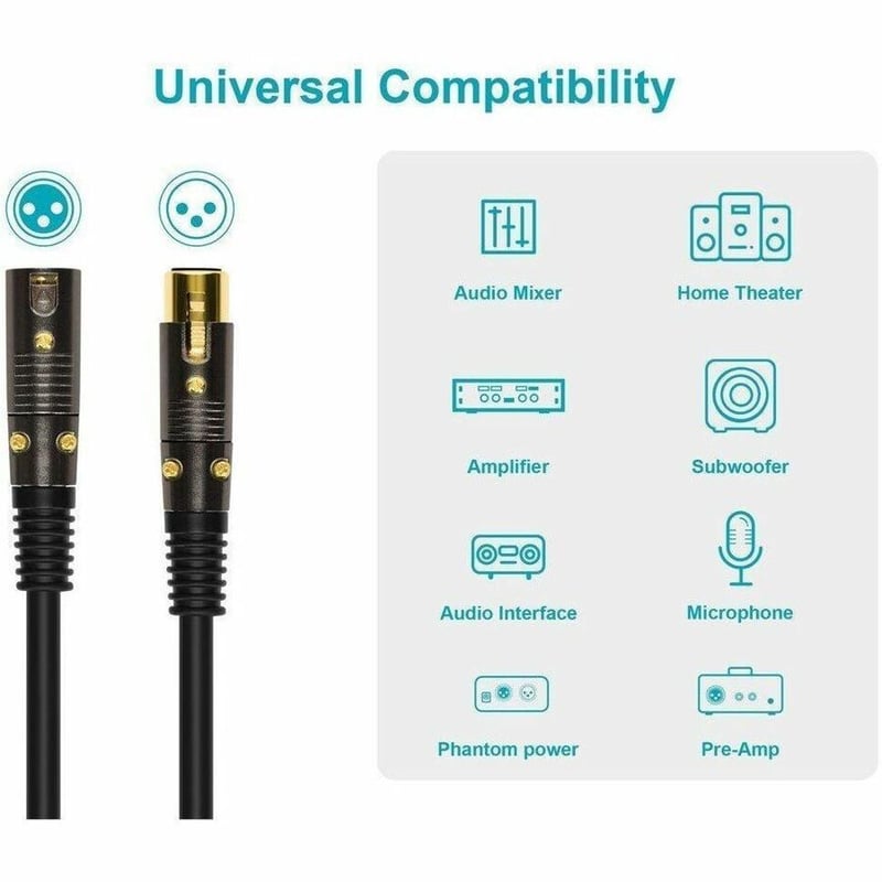 MONOPRICE 1.5FT PREMIER SERIES XLR MALE TO XLR FEMALE 16AWG CABLE (GOLD PLATED) - Thumbnail 4