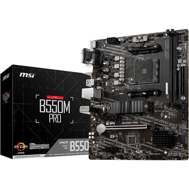 MSI B550M PRO Desktop Motherboard - AMD B550 Chipset - Socket AM4 - Micro ATX - Thumbnail 1