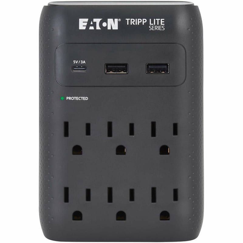 SURGE PROTECTOR 6-OUTLET 5-15R USB-C AND USB-A PORTS DIRECT PLUGIN - Thumbnail 1