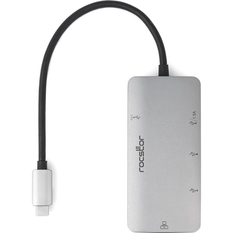 Rocstor Premium USB-C Hub with USB-A, Gigabit Ethernet & USB-C 100W PD - Thumbnail 3