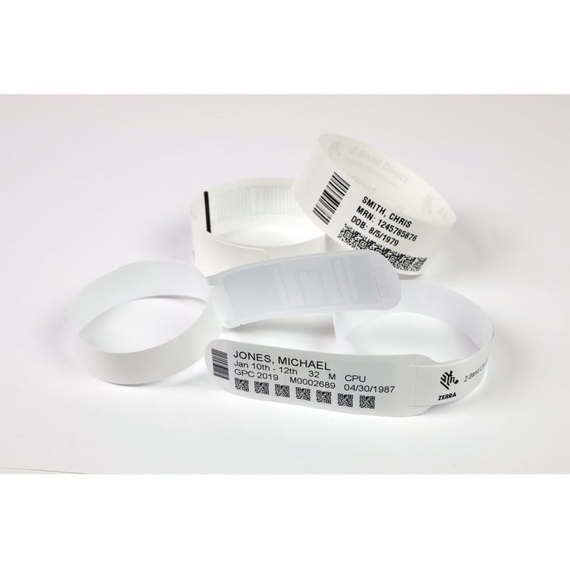 Zebra Wristband Polyester 1 x 11in Thermal Transfer Zebra Z-Band 4000 1 in core - Thumbnail 2
