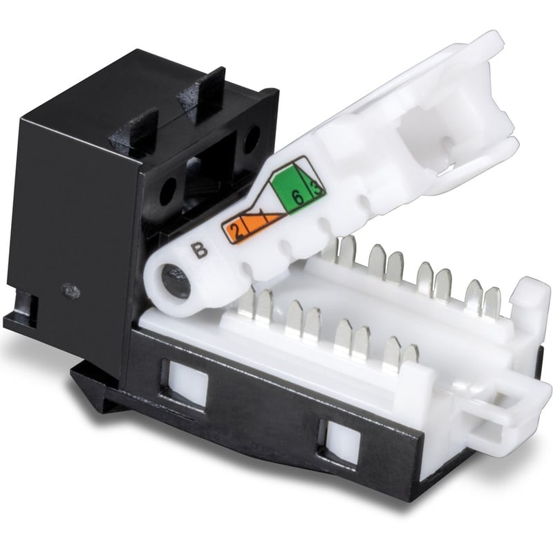 TRENDnet Cat6 RJ45 Keystone Jack 50-Pack Bundle, Compatible With Cat5,Cat5e,Cat6 Cabling, Use With The TC-KP24 Or TC-KP48 Blank Keystone Patch Panels (Sold Separately), Black, TC-K50C6BK - Thumbnail 4