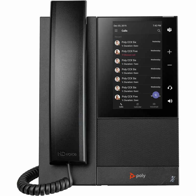 Poly CCX 500 IP Phone - Corded - Corded/Cordless - Bluetooth - Desktop, Wall Mountable - Black - TAA Compliant - Thumbnail 1
