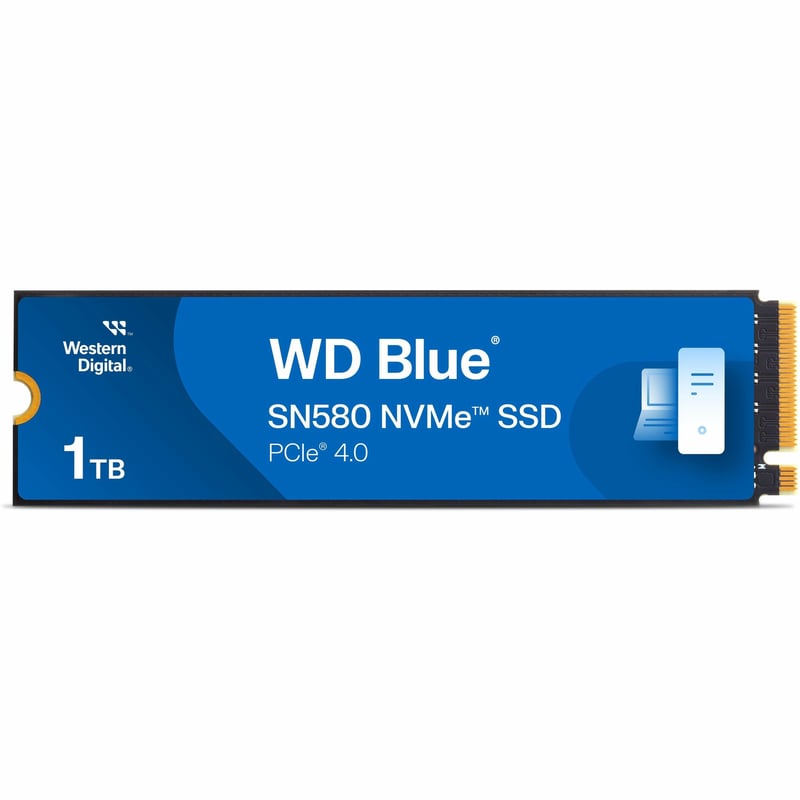 Western Digital Blue SN580 WDS100T3B0E 1 TB Solid State Drive - M.2 2280 Internal - PCI Express NVMe (PCI Express NVMe 4.0 x4) - Blue - Thumbnail 1