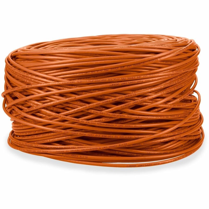 AddOn 1000ft Non-Terminated Orange CAT 6 Plenum-Rated Bulk Cable - Thumbnail 2