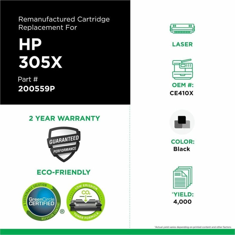 Clover Imaging Remanufactured High Yield Black Toner Cartridge for HP 305X (CE410X) - Thumbnail 3