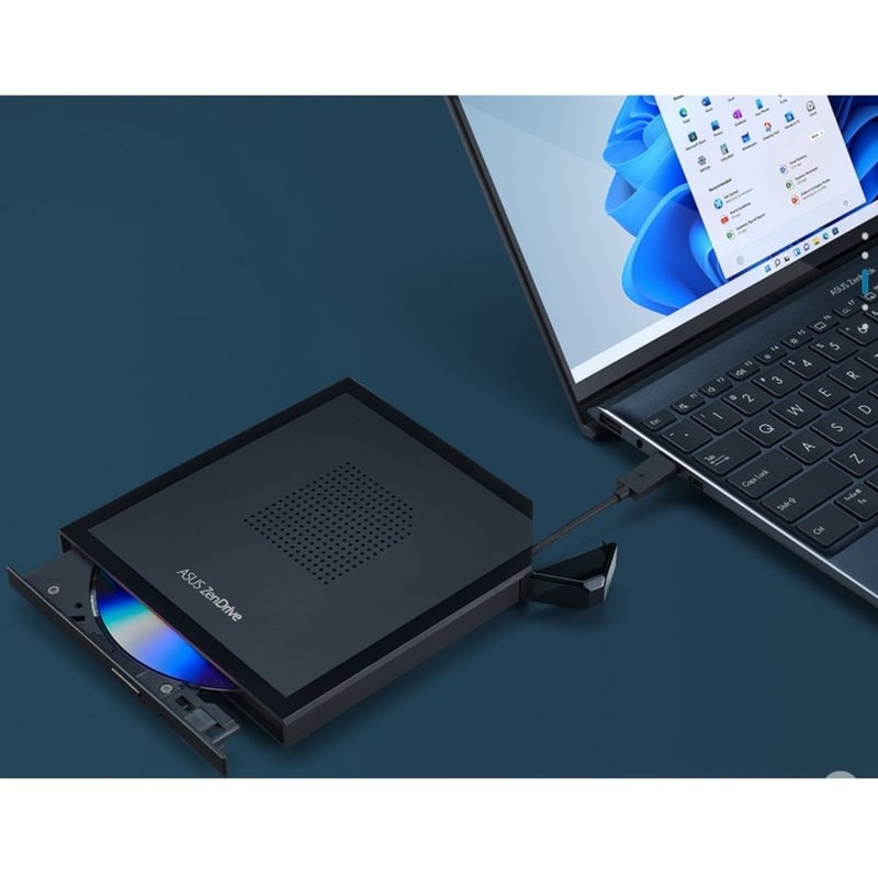 Asus ZenDrive V1M SDRW-08V1M-U DVD-Writer - External - Retail Pack - Black - Thumbnail 2