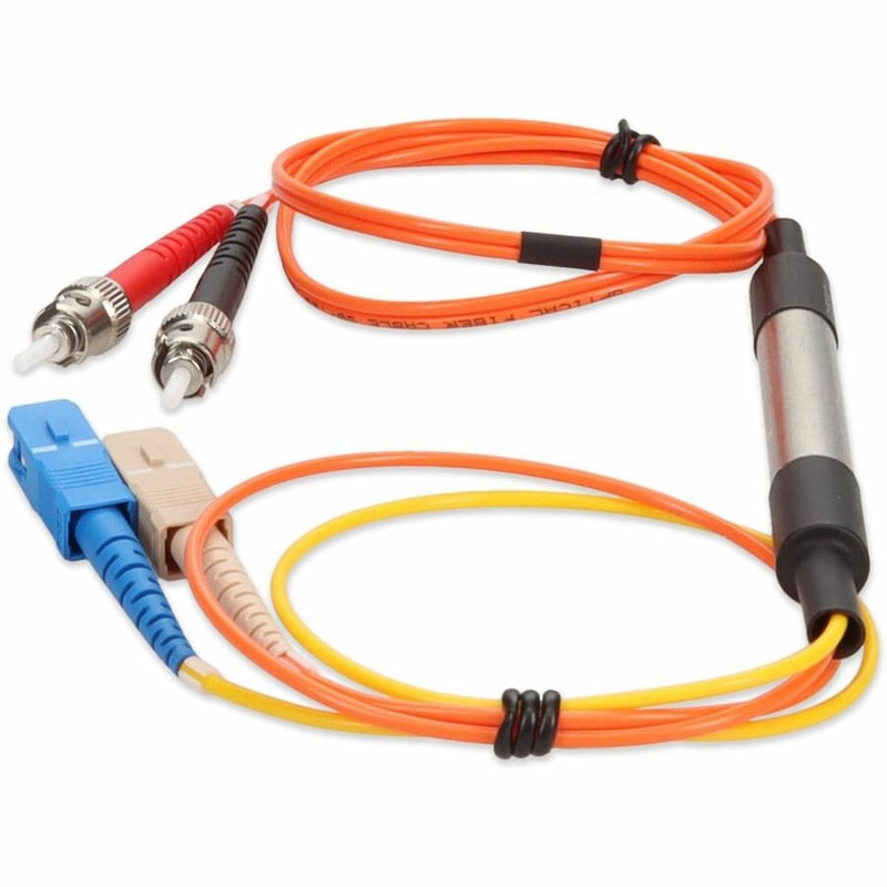 AddOn 3m ST (Male) Orange OM2 to SC (Male) Yellow OS2 Duplex OFNR Mode Conditioning Cable - Thumbnail 2