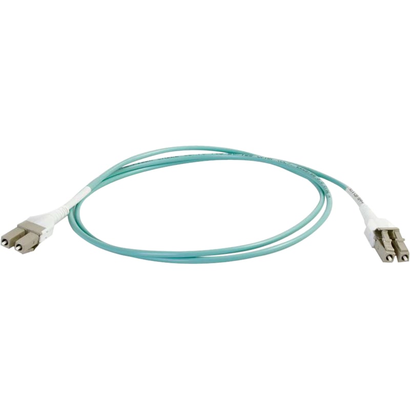 C2G 2m LC Uniboot 10Gb 50/125 OM3 Duplex Multimode Fiber Cable - Aqua
