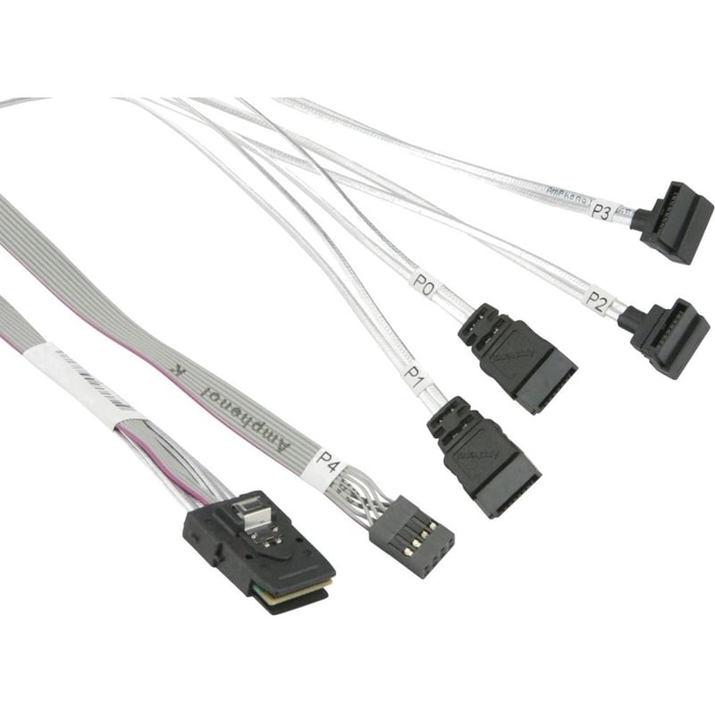 Supermicro MiniSAS to 4x SATA 43/43/33/33/43cm Cable (CBL-0287L-01) - Thumbnail 2
